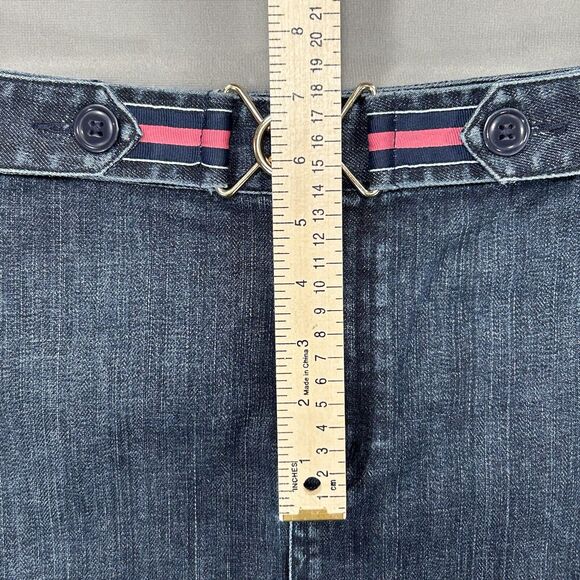 Talbots Skirt Women 10 Blue Jean Denim Knee Length Pockets Cotton Casual Stretch - Picture 5 of 14